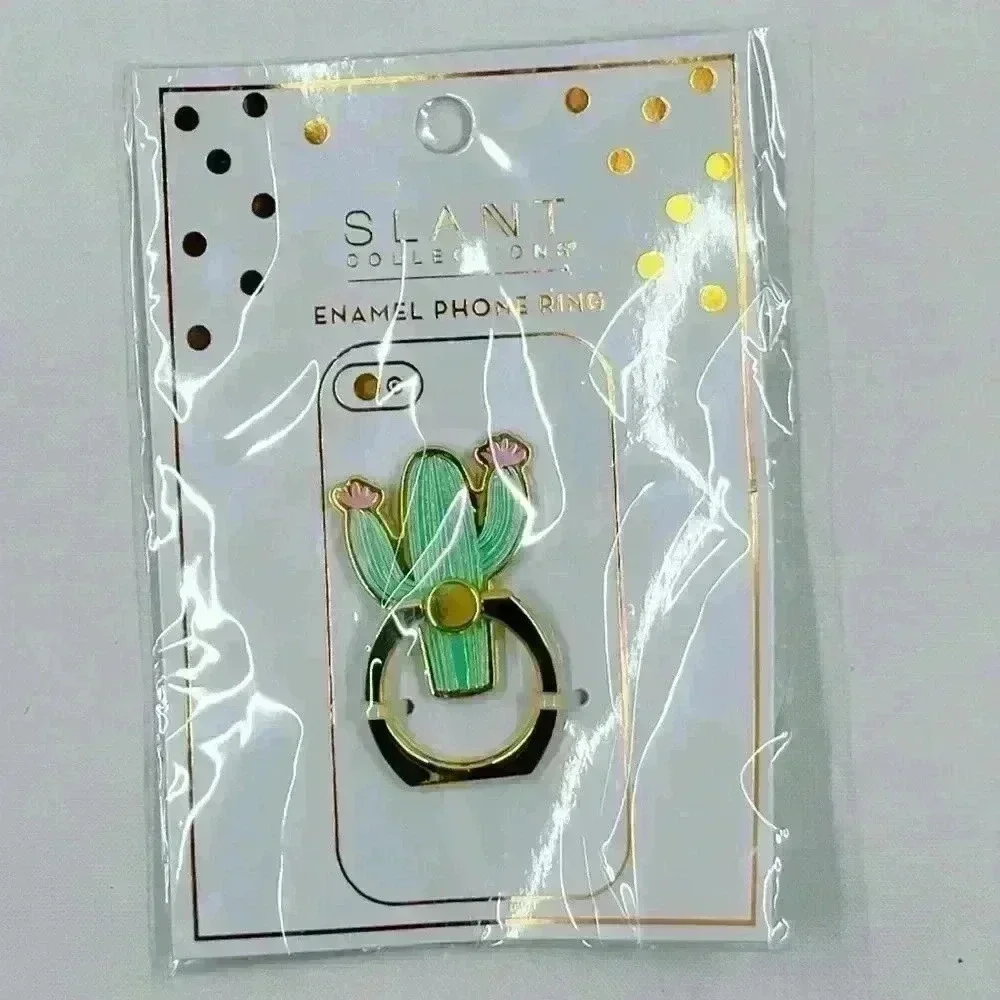 Cactus Cell Phone Ring Gold 1.5x1 inch Cute Selfie Holder Desert Arizona